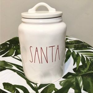 NEW Rae Dunn SANTA White Canister Ceramic